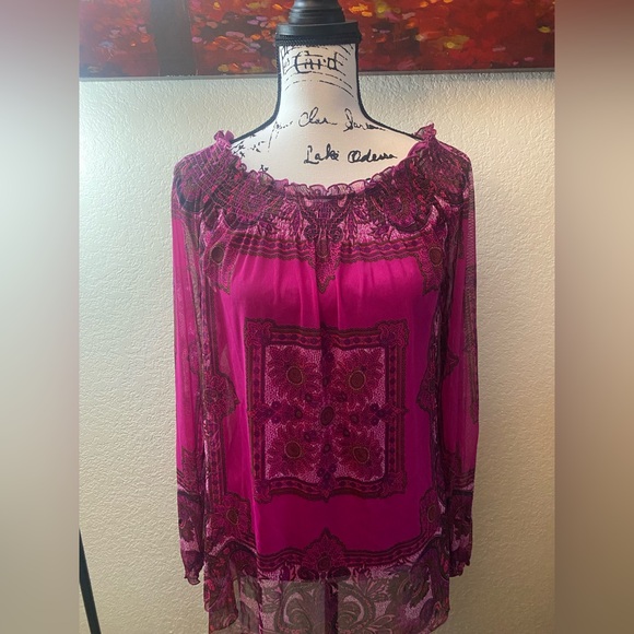 INC International Concepts Tops - INC International Concepts Pink and Purple Patterned Top